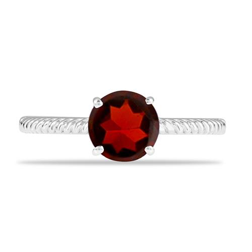 BUY STERLING SILVER RING WITH GARNET GEMSTONE 